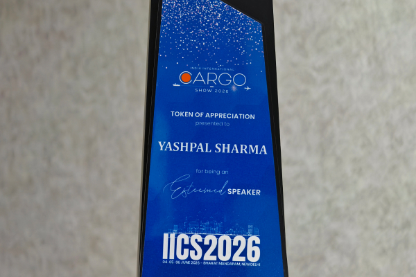 Token of appreciation awarded to Yashpal Sharma, CMD, Skyways Group
